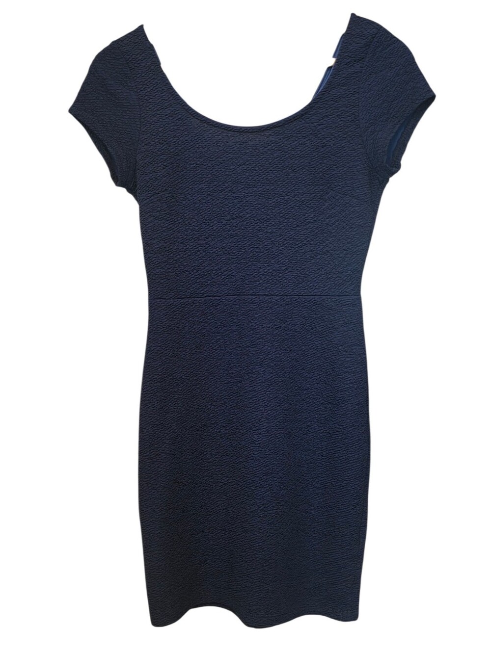 Charlotte Russe Blue Y2K Scoop Neck Mini Dress Open Back Large Bow Detail Sz M